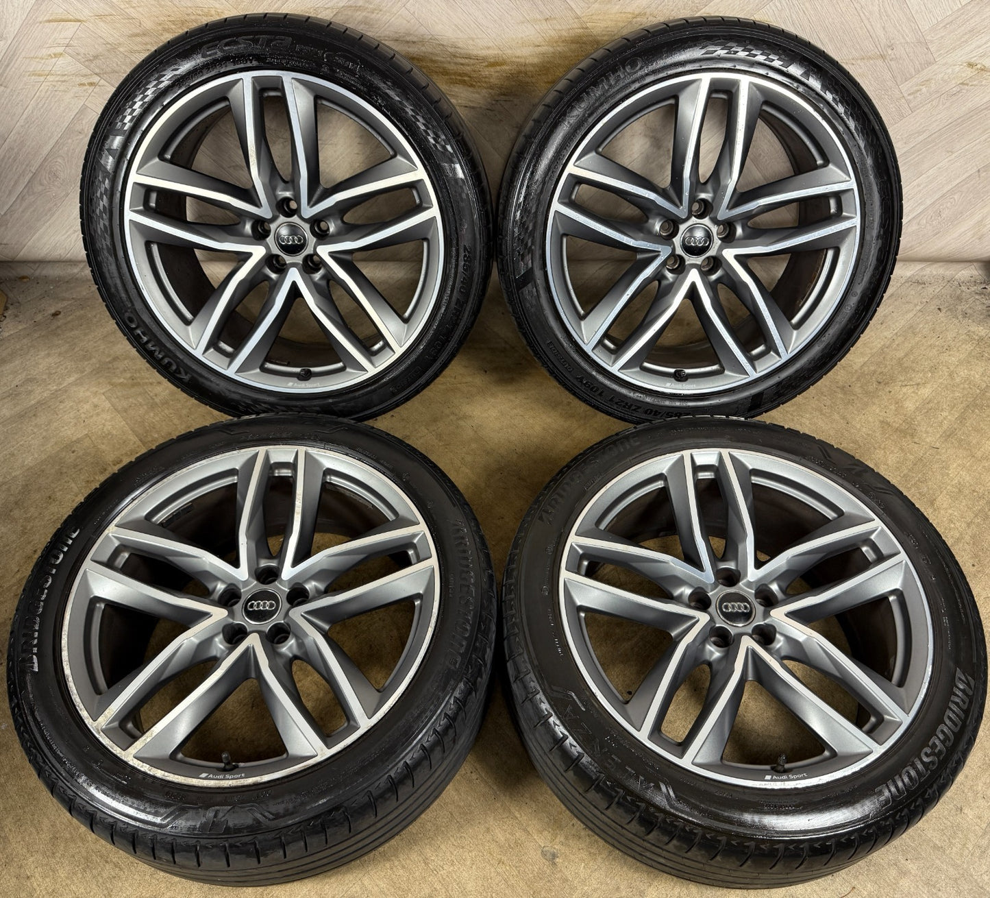 21'' GENUINE AUDI Q7 S LINE RS GREY DC ALLOY WHEELS ALLOYS TYRES 4M0601025S