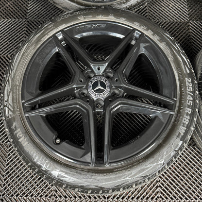 18'' GENUINE MERCEDES AMG A CLASS BLACK CLA B ALLOY WHEELS TYRES ALLOYS W177