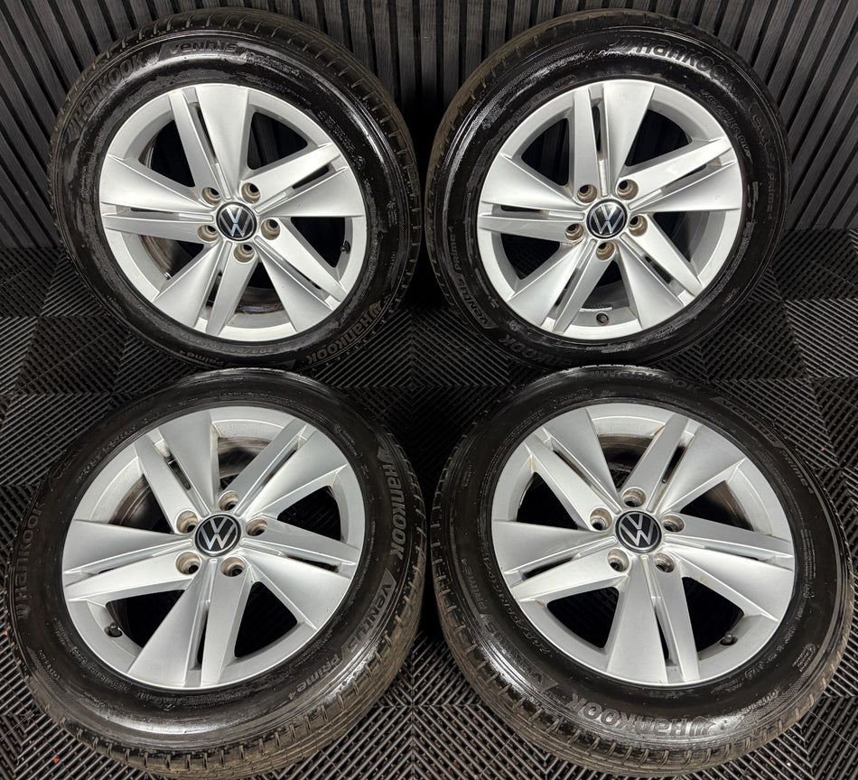 16’’ VW Golf Mk8 Norfolk Mk7 Mk6 Alloy Wheels Tyres 5H0601025 Genuine