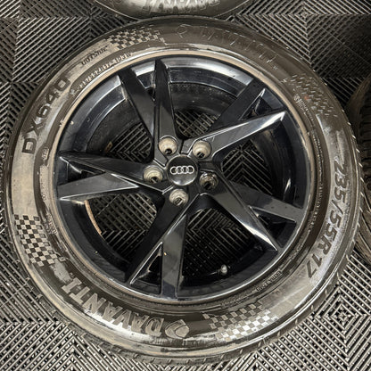17'' GENUINE AUDI Q3 5 Y SPOKE BLACK TIGUAN ALLOY WHEELS TYRES ALLOYS