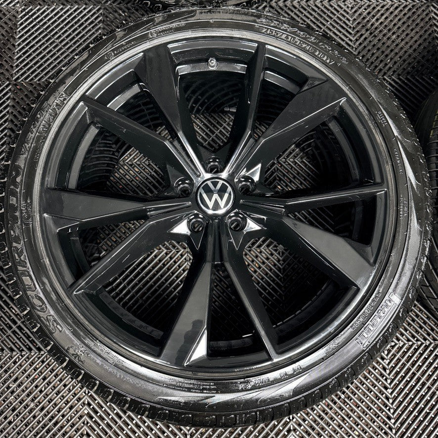 20'' VW Tiguan R Line Misano Black Alloy Wheels Tyres Alloys 5NA601025AH Genuine