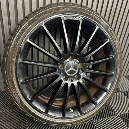 1X 19" GENUINE MERCEDES A CLASS CLA A35 BLACK ALLOY WHEEL TYRE W176 A1764010502