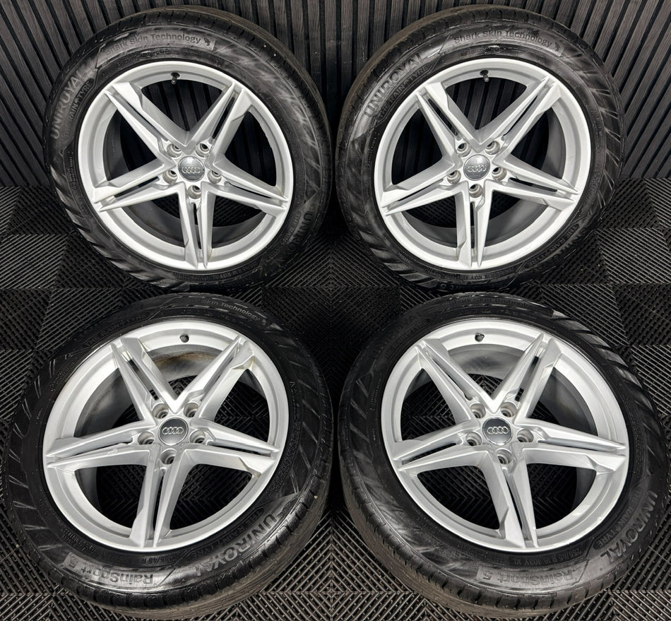 18" Audi A7 Star Spoke Silver Alloy Wheels Tyres 8W0601025DE 5x112 Genuine