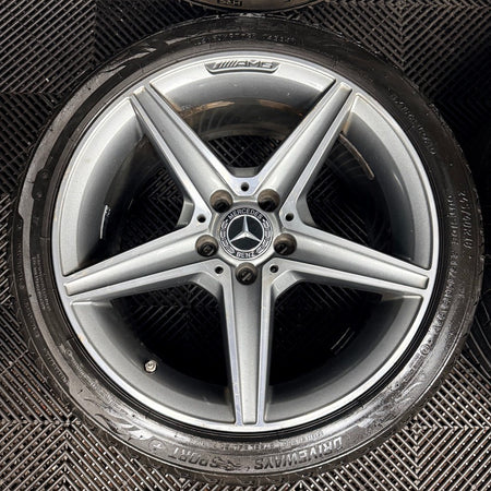 18'' Mercedes AMG C Class W205 Grey DC 5 Spoke Alloy Wheels Tyres Alloys Genuine