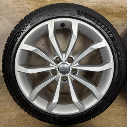 18'' GENUINE AUDI A4 S LINE SILVER B8 B9 ALLOY WHEELS ALLOYS TYRES 8W0601025H