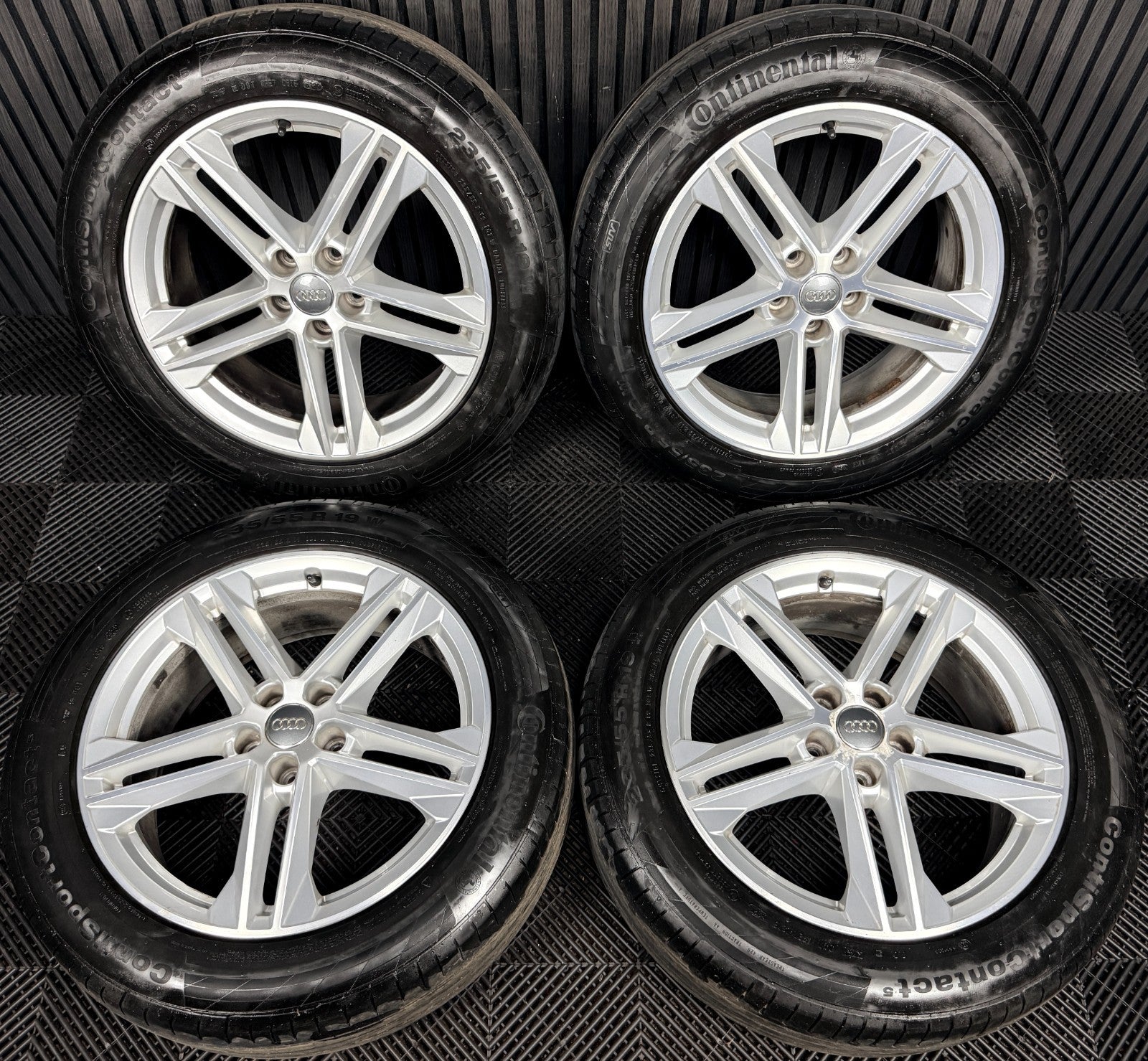 19'' Audi Q5 5 Double Spoke S Line Alloy Wheels Tyres 5X112 80A601025G Genuine