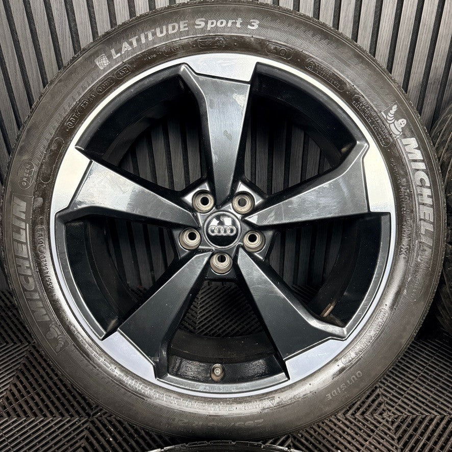 20'' Audi Q5 S Line Rotor Black Edition Alloy Wheels Tyres 80A601025AQ Genuine