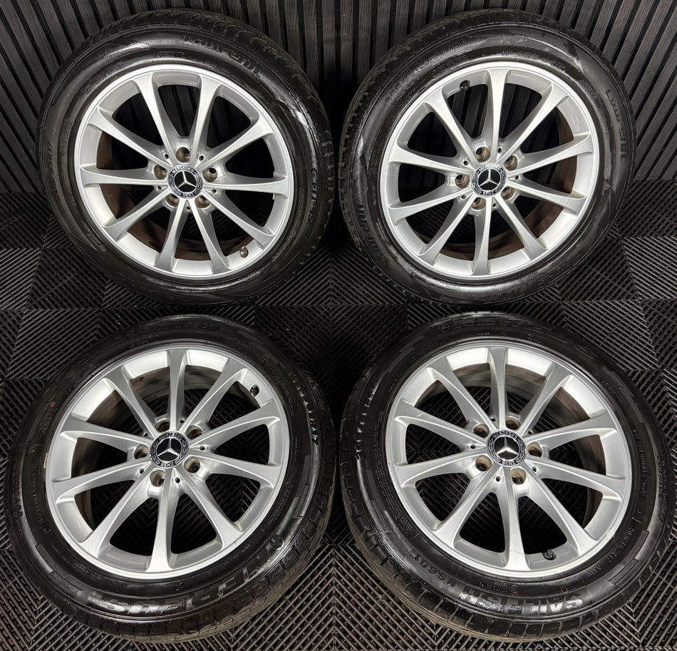 17'' GENUINE MERCEDES A CLASS CLA B W177 SILVER WHEELS TYRES ALLOYS 5X112