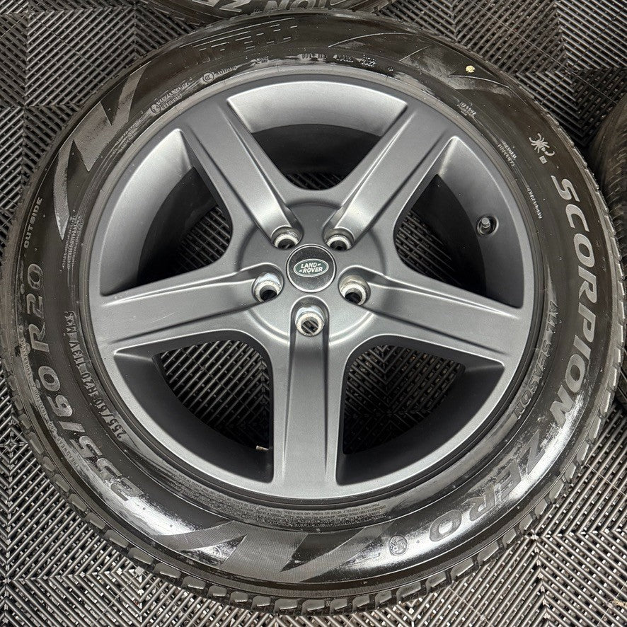 20'' GENUINE LAND ROVER DEFENDER 5 SPOKE 5094 GREY ALLOY WHEELS TYRES ALLOYS