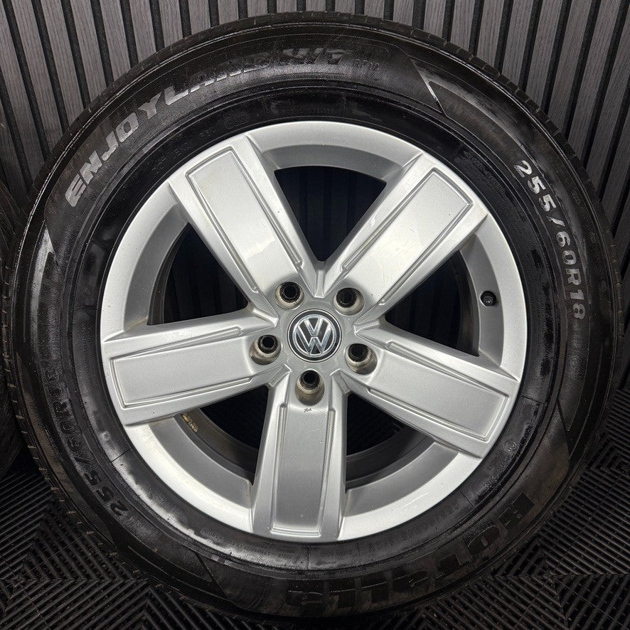 18" GENUINE VW AMAROK MANAUS 5 SPOKE SILVER ALLOY WHEELS TYRES ALLOYS 2H6601025B