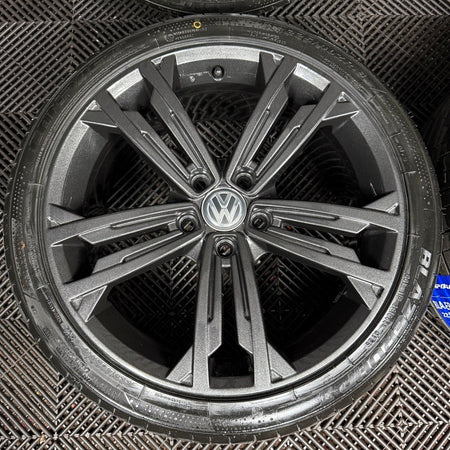 18" GENUINE VW GOLF SEVILLE GREY GTD GT MK7 ALLOY WHEEL TYRES 5G0601025CM