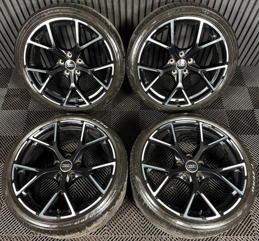19'' GENUINE AUDI RS3 8Y BLACK ALLOY WHEELS ALLOYS TYRES 8Y0601025BP 8Y0601025BQ