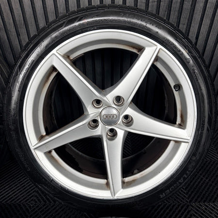 18" Audi A5 S Line Silver 5 Spoke Wheels Alloys Tyres 8W0601025BG Genuine