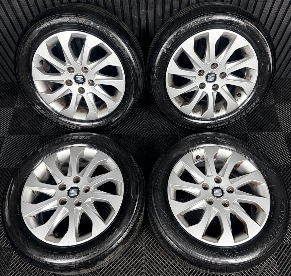 16'' Seat Leon MK3 MK2 Silver Alloy Wheels Alloys Tyres 5F0601025A Genuine