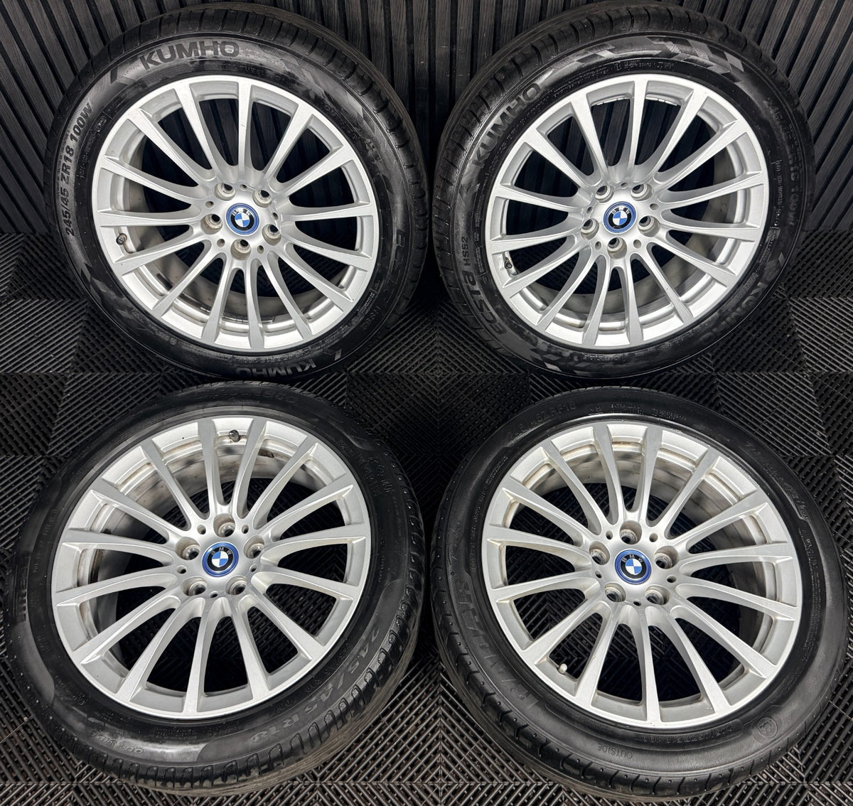 18" Bmw 5 Series 619 Silver Multispoke G30 G31 Alloy Wheel Tyres 6861224 Genuine