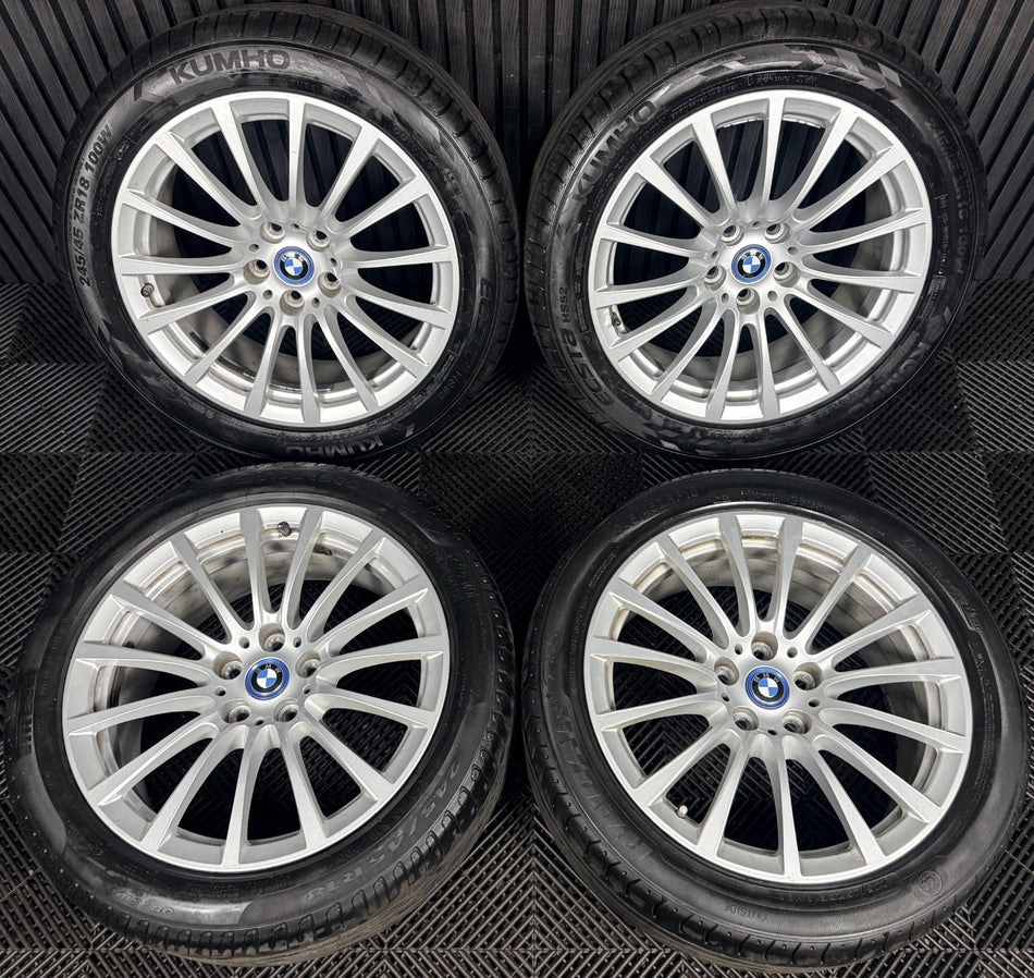 18" Bmw 5 Series 619 Silver Multispoke G30 G31 Alloy Wheel Tyres 6861224 Genuine