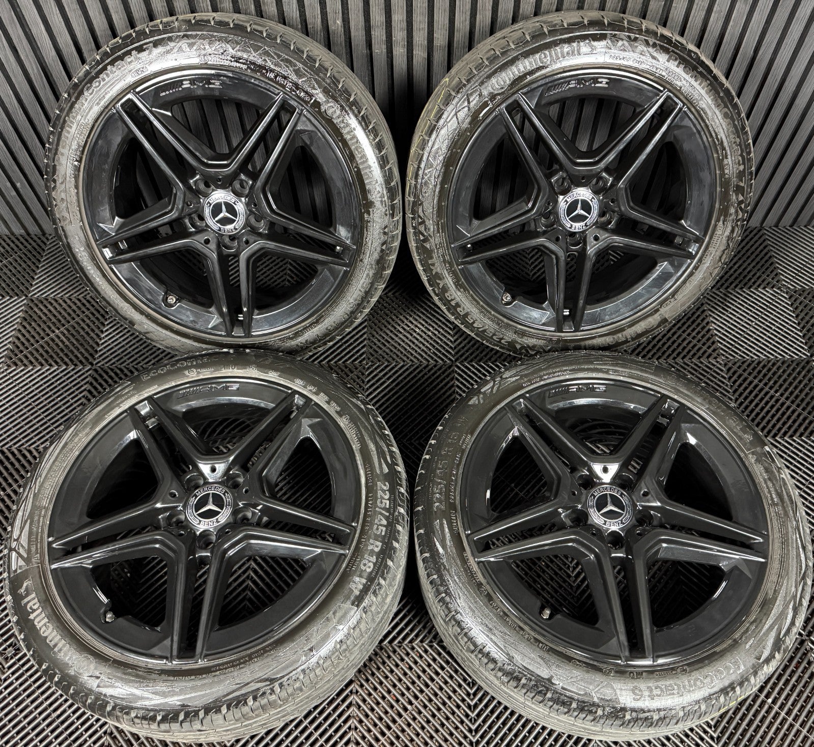 18'' GENUINE MERCEDES AMG A CLASS BLACK CLA B ALLOY WHEELS TYRES ALLOYS W177