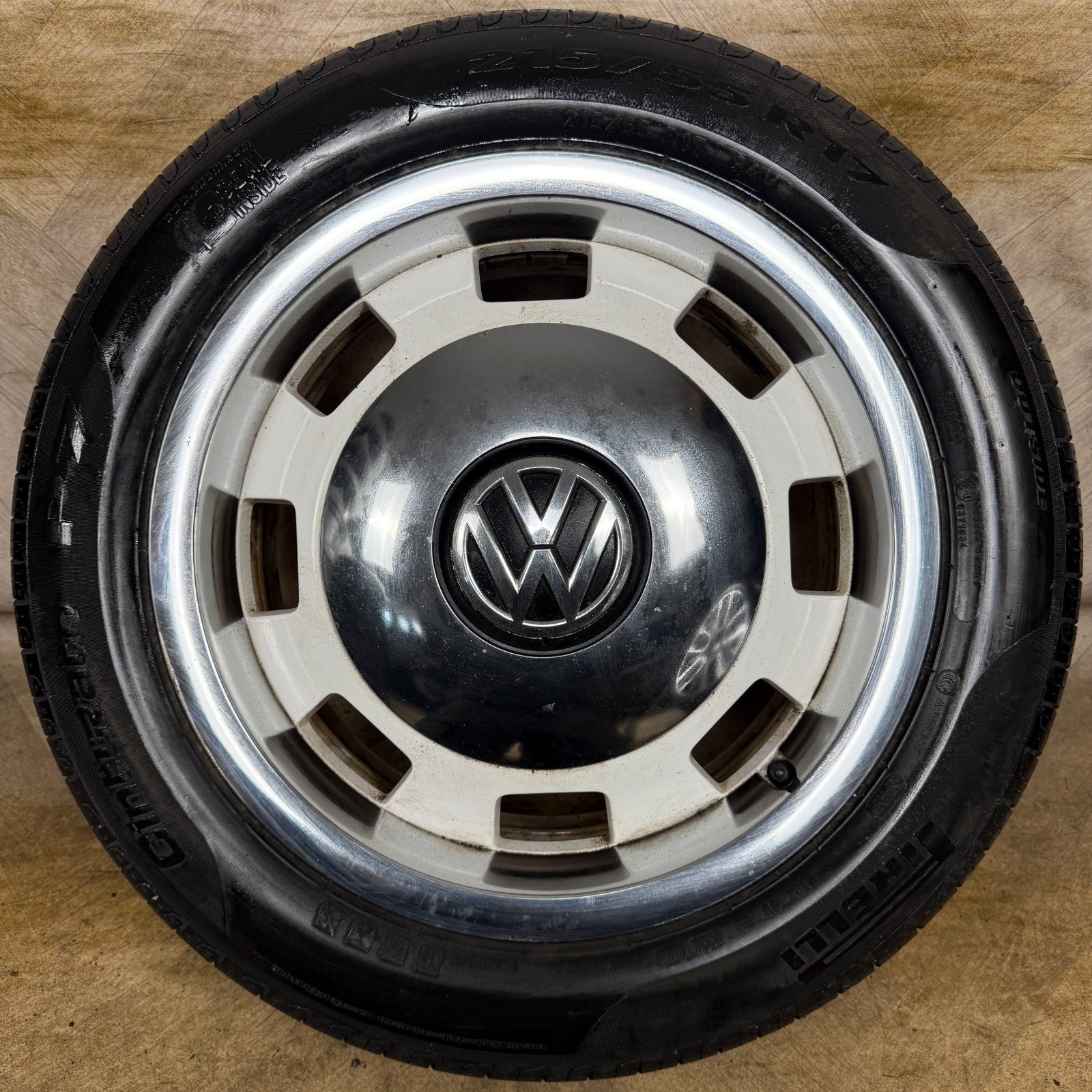 1X 17'' GENUINE VW BEETLE MK3 HERITAGE WHITE ALLOY WHEEL PIRELLI TYRE 5C0601025G