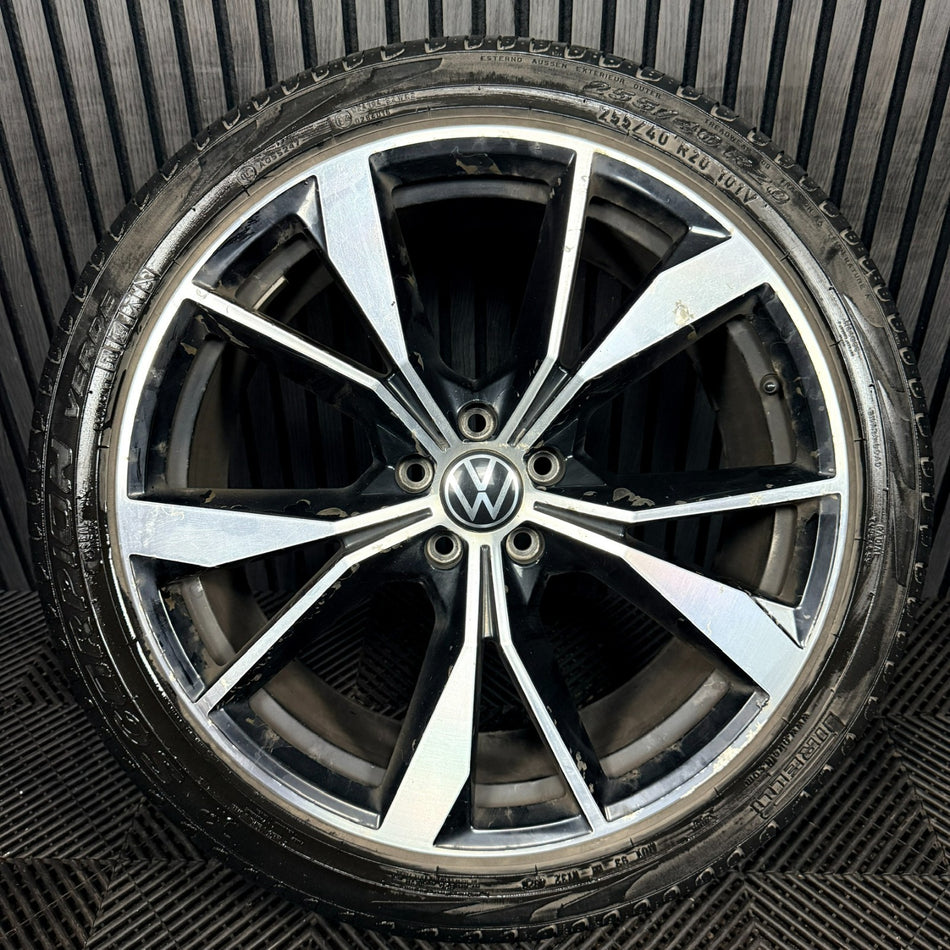 1X 20'' VW Tiguan Misano R Line 5NA601025AH Black DC Alloy Tyre Wheel Genuine