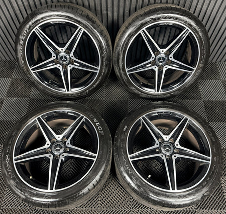 18'' Mercedes AMG C Class C43 W205 Black DC 5 Spoke Wheels Tyres Alloys Genuine