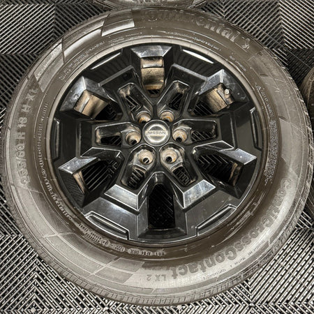 18'' GENUINE NISSAN NAVARA D40 NP300 BLACK ALLOY WHEELS TYRES ALLOYS 5JU3A