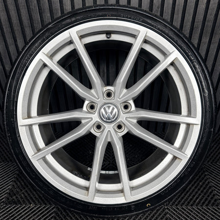 1X 19'' VW Golf R Pretoria Silver GTI MK7 Alloy Wheel Tyre 5G0601025AJ Genuine