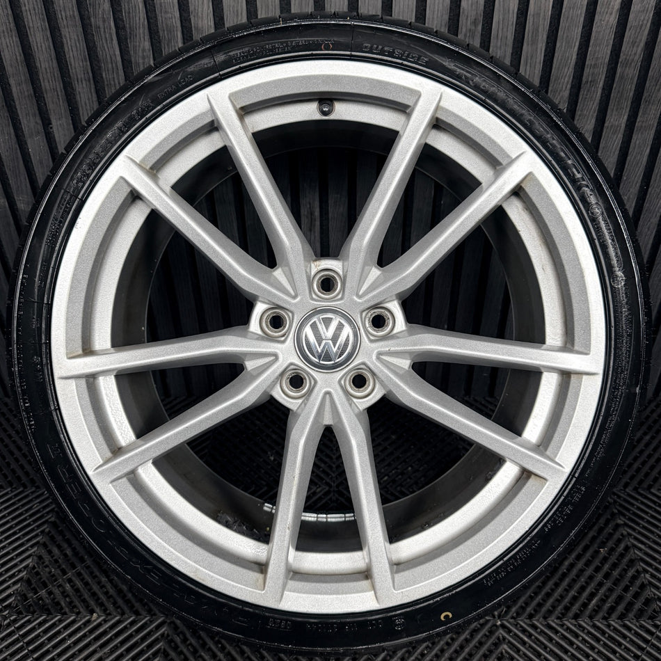 1X 19'' VW Golf R Pretoria Silver GTI MK7 Alloy Wheel Tyre 5G0601025AJ Genuine