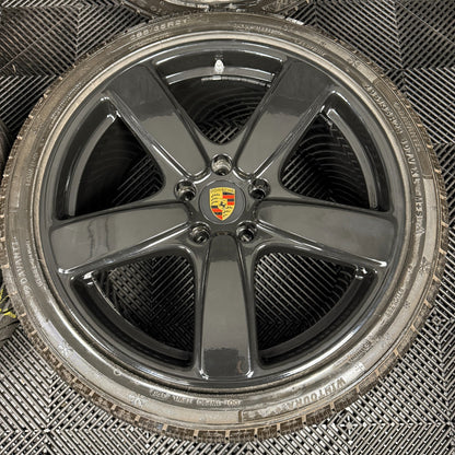 21'' GENUINE PORSCHE CAYENNE 92A BLACK ALLOY WHEELS ALLOYS TYRES 7P5601025BD