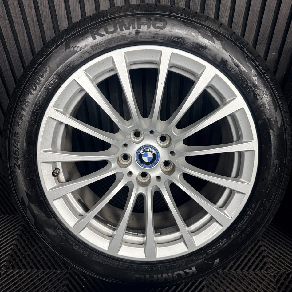 18" Bmw 5 Series 619 Silver Multispoke G30 G31 Alloy Wheel Tyres 6861224 Genuine