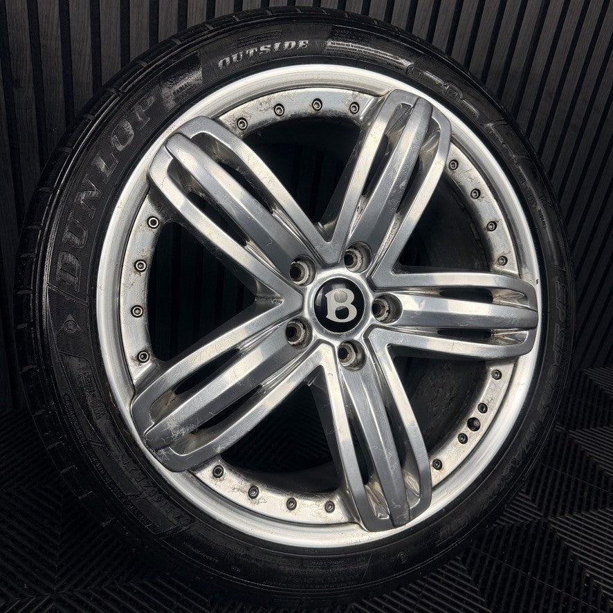 1X 21'' Bentley Mulsanne Alloy Wheel Chrome Tyre 3Y0601025P 2 Piece Genuine