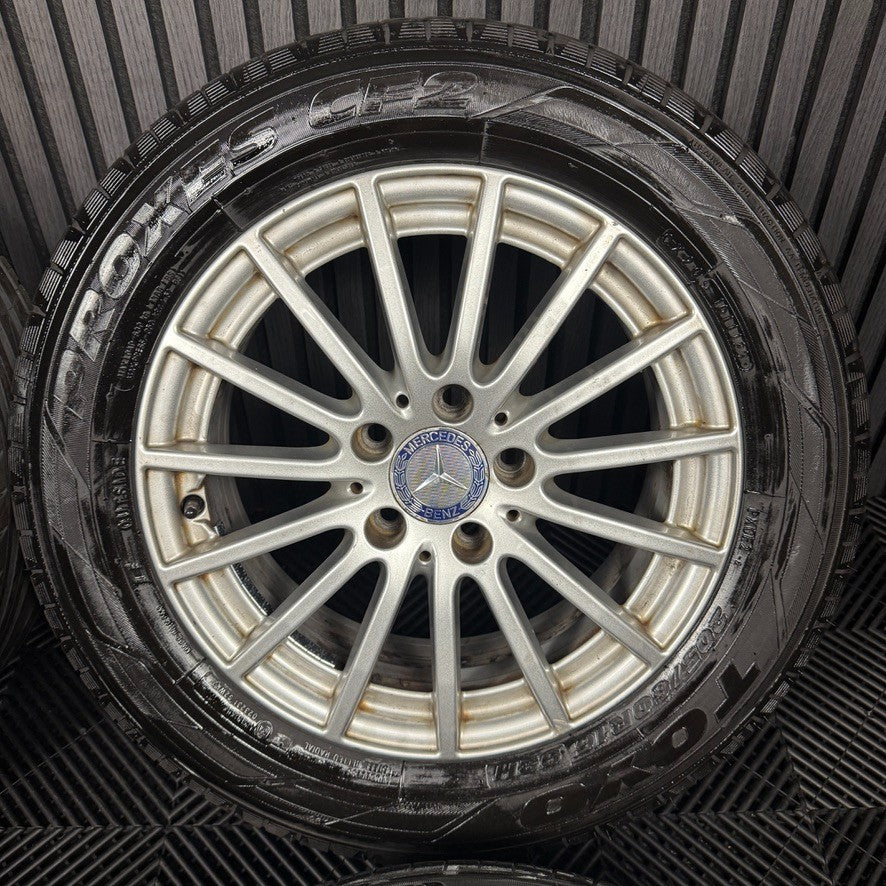 16'' GENUINE MERCEDES C CLASS W205 SILVER ALLOY WHEELS TYRES ALLOYS A2054012502