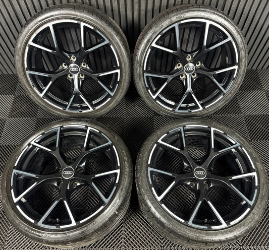 19'' GENUINE AUDI RS3 8Y BLACK ALLOY WHEELS ALLOYS TYRES 8Y0601025BP 8Y0601025BQ