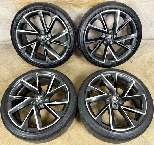19'' GENUINE SKODA KAROQ VEGA WHEELS TYRES ALLOYS 5X112 57A601025R