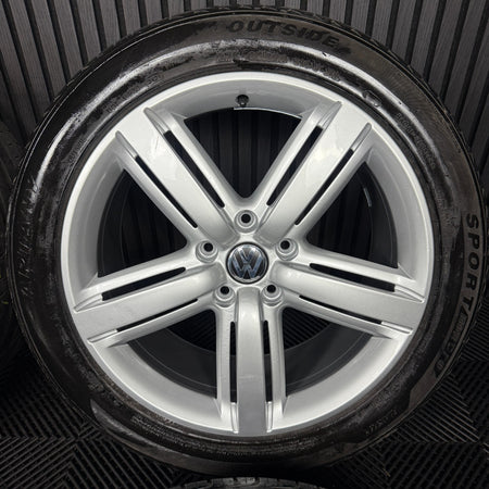 20'' GENUINE VW TOUAREG METROPOLITAN SILVER ALLOY WHEELS ALLOYS TYRES 7P6601025G