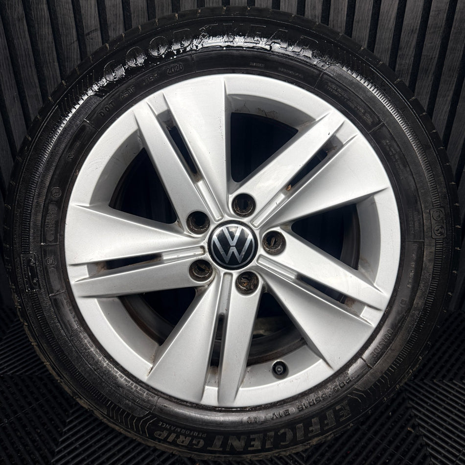 1X 16'' VW Golf MK8 Norfolk Alloy Wheel Tyre GT Single 5H0601025 Genuine