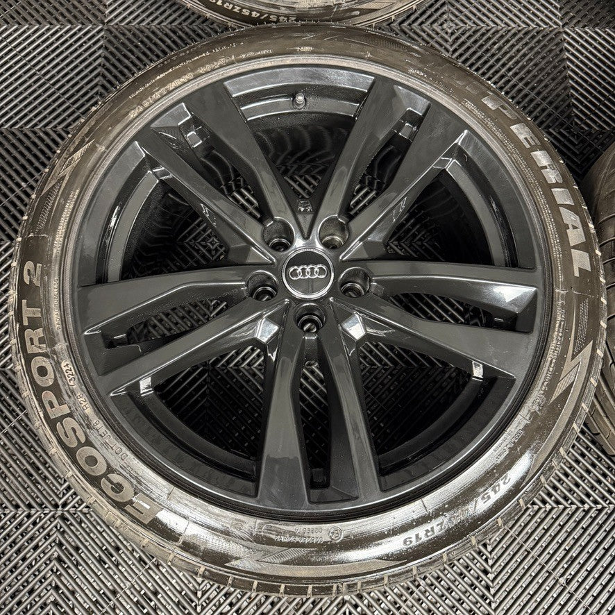 19" GENUINE AUDI A6 C8 S LINE BLACK 5 DOUBLE SPOKE ALLOY WHEELS TYRES 4K0601025H