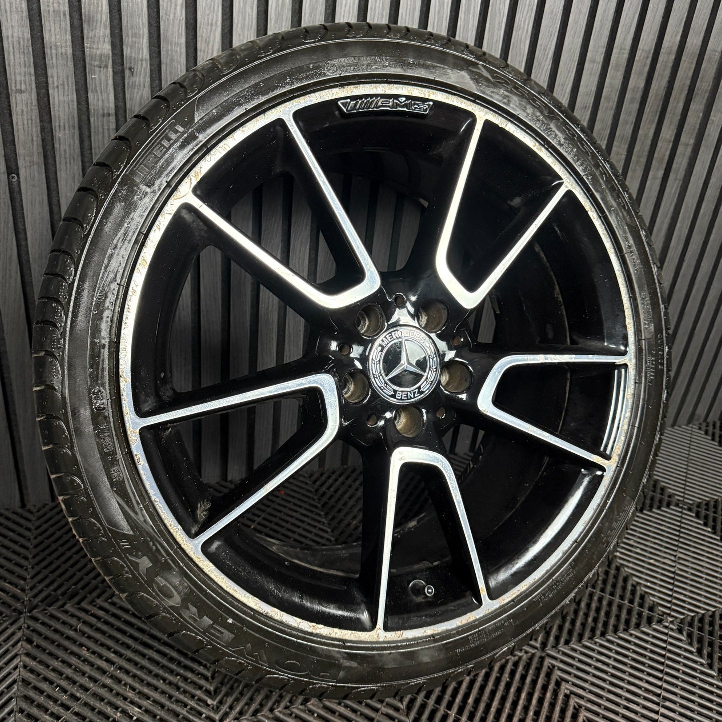 1X 19" GENUINE AMG MERCEDES C CLASS BLACK ALLOY WHEEL W205 REAR A2054012300