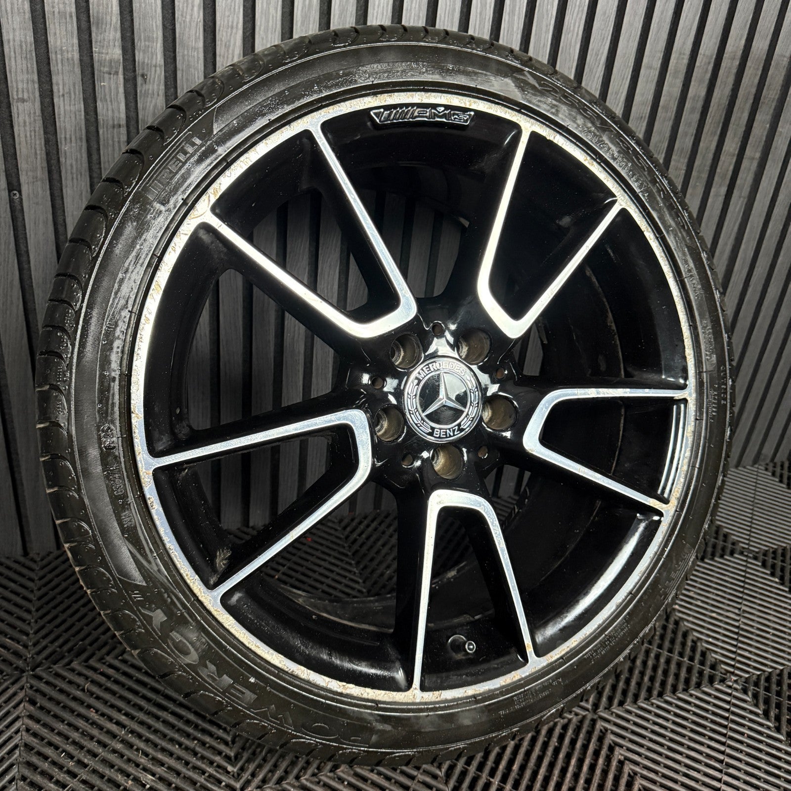 1X 19" GENUINE AMG MERCEDES C CLASS BLACK ALLOY WHEEL W205 REAR A2054012300