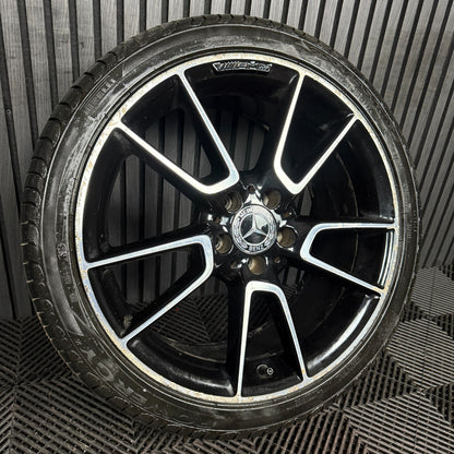 1X 19" GENUINE AMG MERCEDES C CLASS BLACK ALLOY WHEEL W205 REAR A2054012300