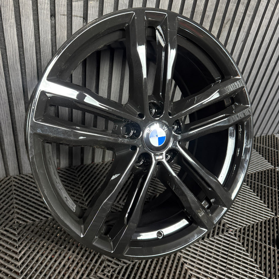 1X 19'' GENUINE BMW 3 SERIES 704 M SPORT 4 F30 BLACK ALLOY WHEEL 8097245 REAR