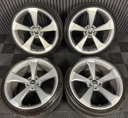 20" GENUINE AUDI A5 S LINE S5 ROTOR GREY DC ALLOY WHEELS TYRES 8W0601025CF