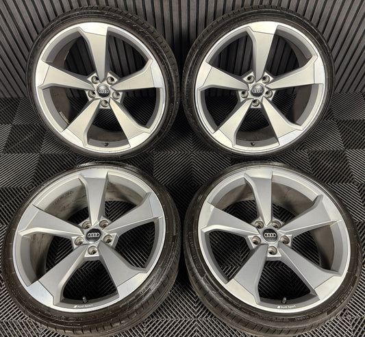 20" GENUINE AUDI A5 S LINE S5 ROTOR GREY DC ALLOY WHEELS TYRES 8W0601025CF