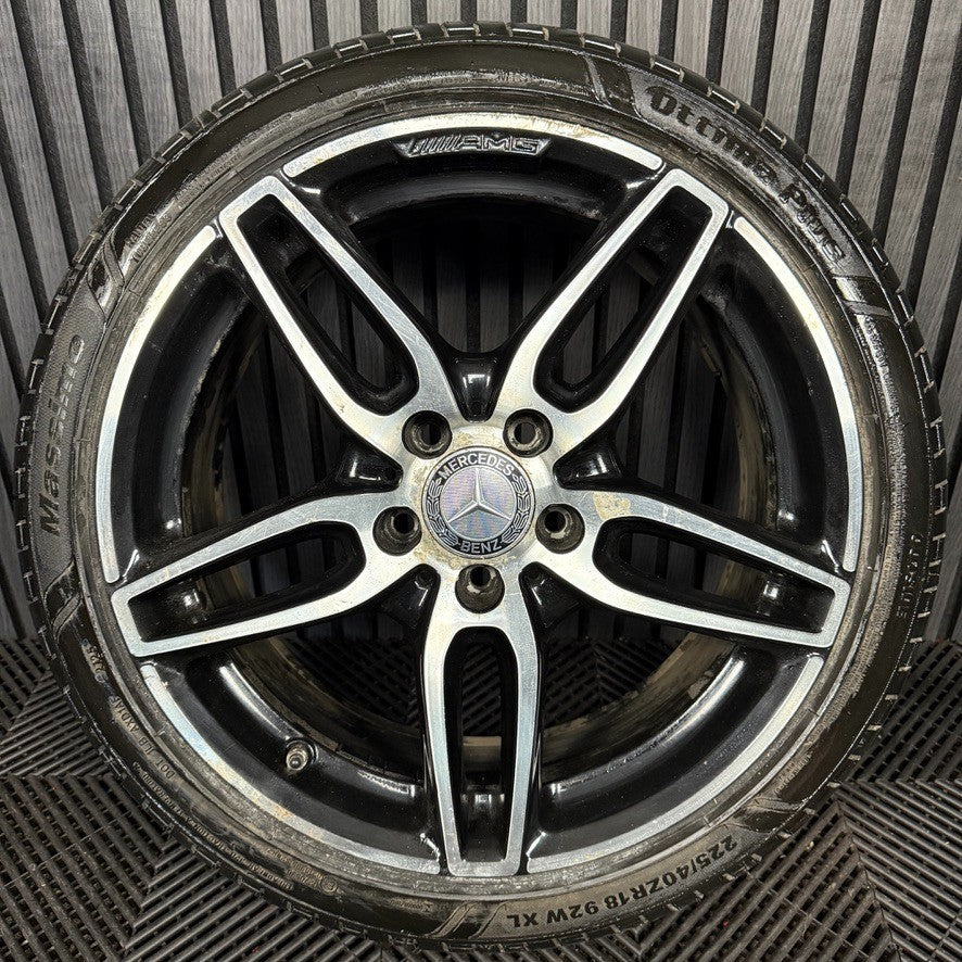 1X 18'' GENUINE AMG MERCEDES A CLASS CLA BLACK W176 ALLOY WHEEL TYRE A1764010700