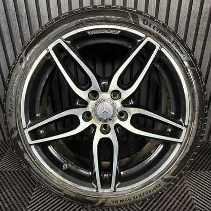 1X 18'' GENUINE AMG MERCEDES A CLASS CLA BLACK W176 ALLOY WHEEL TYRE A1764010700