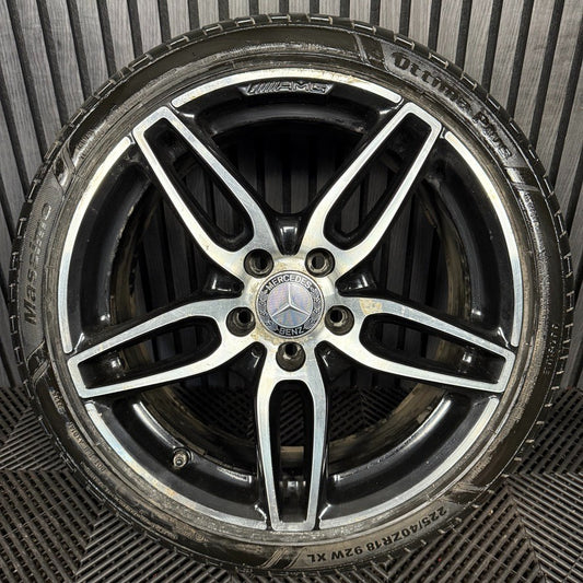 1X 18'' GENUINE AMG MERCEDES A CLASS CLA BLACK W176 ALLOY WHEEL TYRE A1764010700