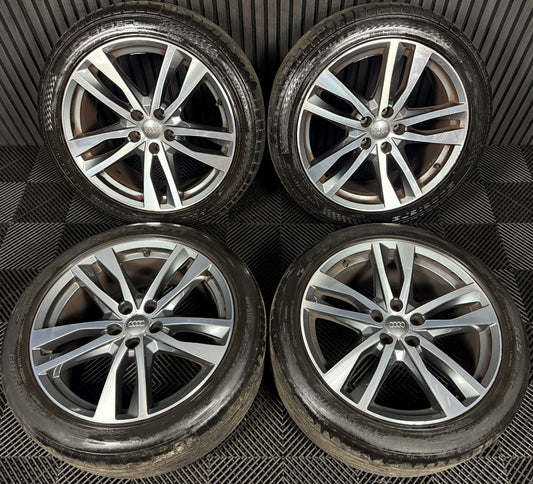 19'' GENUINE AUDI A6 C8 S LINE 5 DOUBLE SPOKE ALLOY WHEELS TYRES 4K0601025H