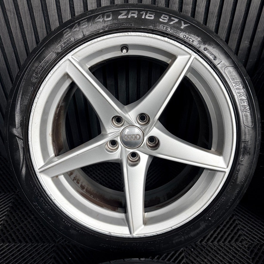 18" Audi A5 S Line Silver 5 Spoke Wheels Alloys Tyres 8W0601025BG Genuine