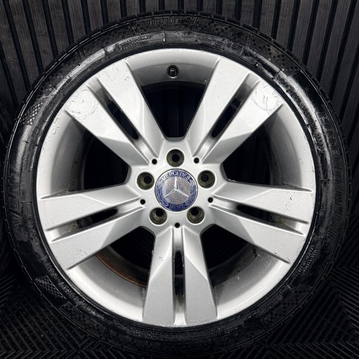 17" Mercedes C Class W204 Silver Alloy Wheels Tyres Alloys Genuine