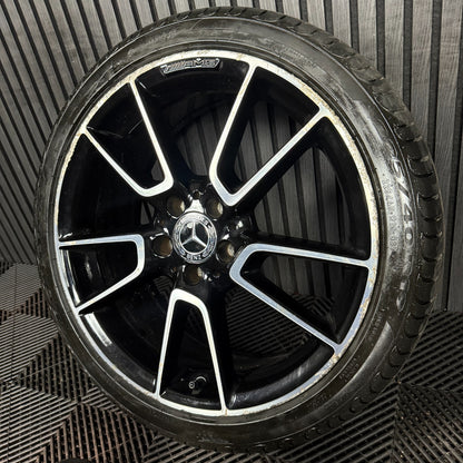 1X 19" GENUINE AMG MERCEDES C CLASS BLACK ALLOY WHEEL W205 FRONT A2054012200