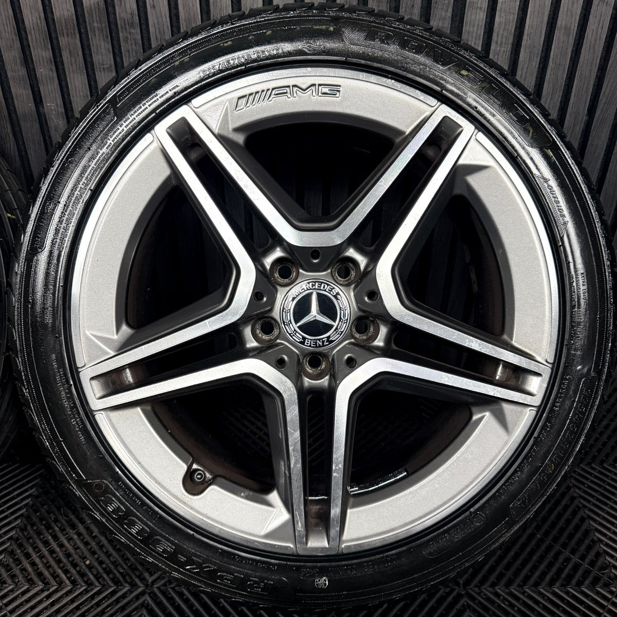 18'' Mercedes AMG C Class W205 Grey 5 Spoke Alloy Wheels Tyres Alloys Genuine